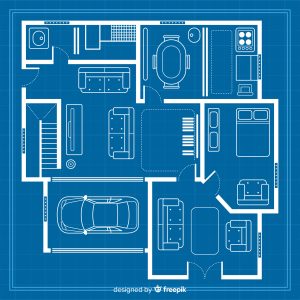 Plan de villa contemporaine – 4 chambres -  F4-AB